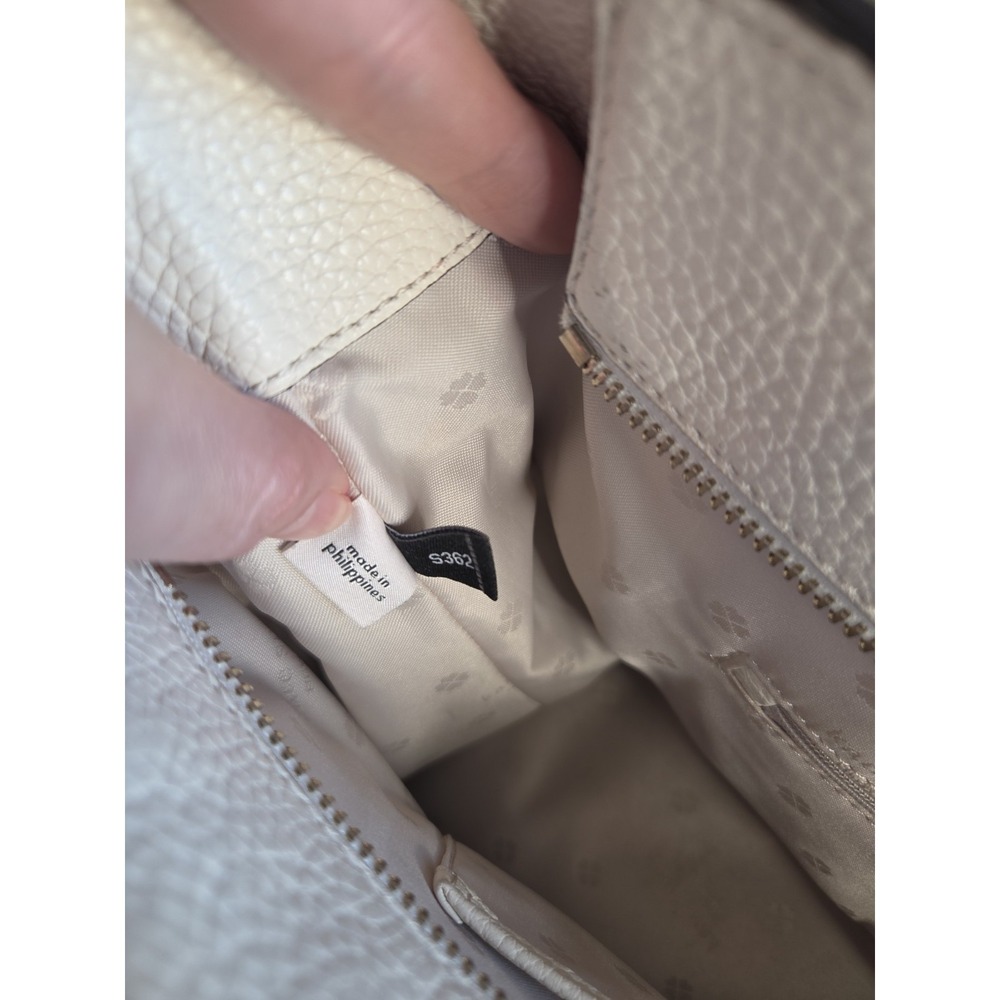 Kate Spade Oakwood Street Chandra Soft Ivory White Pebbled Leather Tote Handbag - Picture 7 of 9
